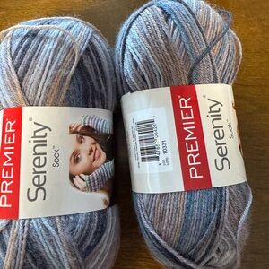 Premier Serenity Sock Yarn - Blue and Gray